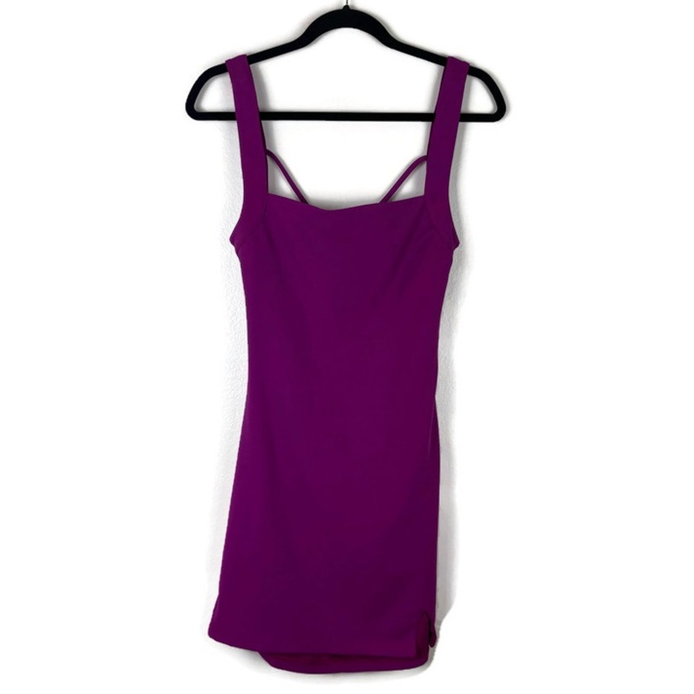 Lulus Backless Cutout Square Neck Mini Dress in Fuchsia